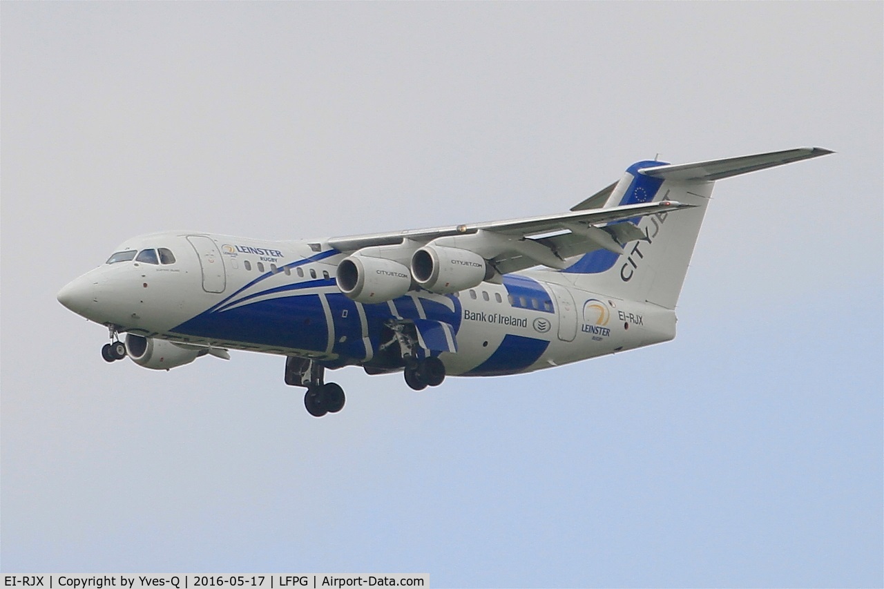 EI-RJX, 2000 BAe Systems Avro 146-RJ85A C/N E.2372, British Aerospace RJ85A, On final rwy 27R, Roissy Charles De Gaulle Airport (LFPG-CDG)