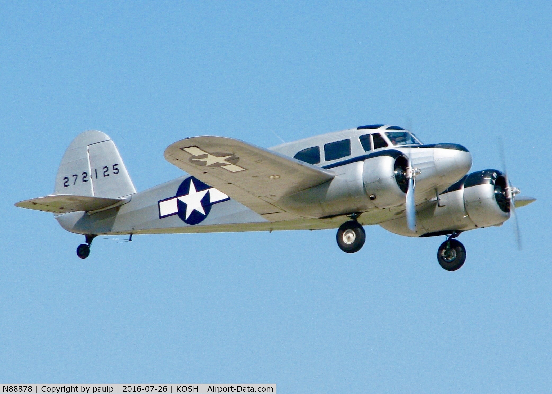 N88878, 1943 Cessna UC-78C (T-50) Bobcat C/N 4121, At Oshkosh.