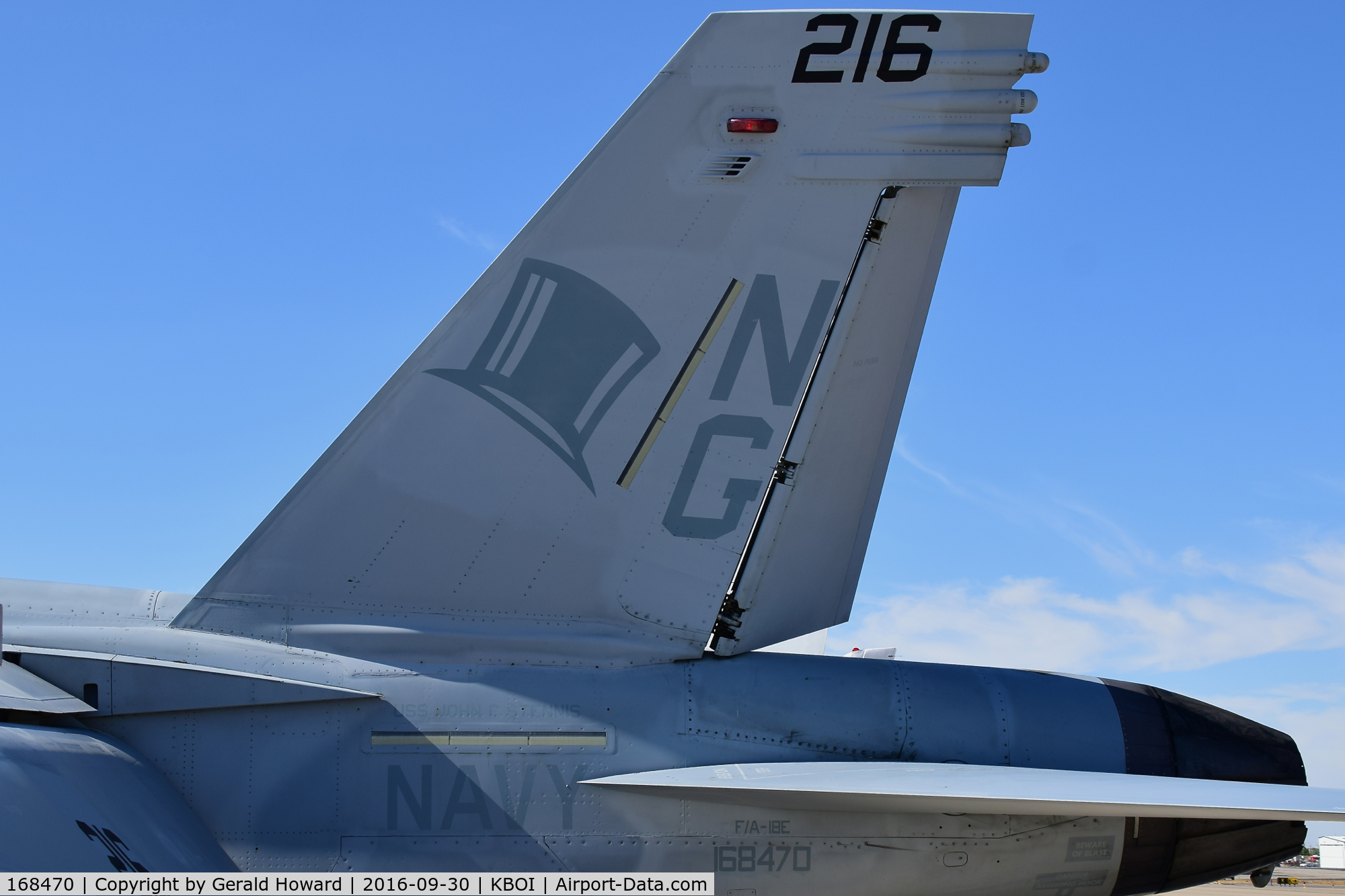 168470, Boeing F/A-18E Super Hornet C/N E-227, VFA-14 “Tophatters”,
Carrier Air Wing 9, NAS Lemoore, CA