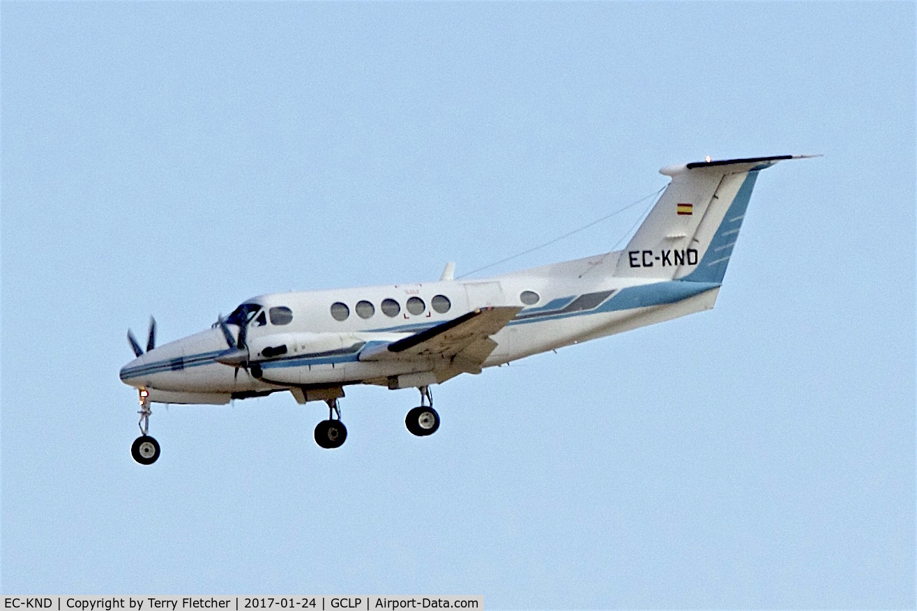 EC-KND, 1997 Raytheon B200 King Air C/N BB-1564, at Gran Canaria