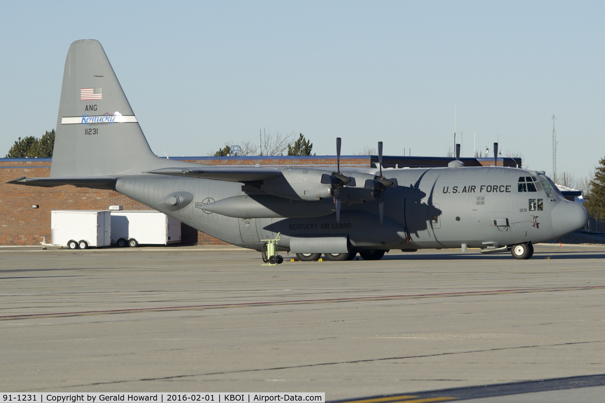 91-1231, 1992 Lockheed C-130H Hercules C/N 382-5278, Parked on Idaho Air Guard ramp. 123rd Airlift Wing, Kentucky ANG.