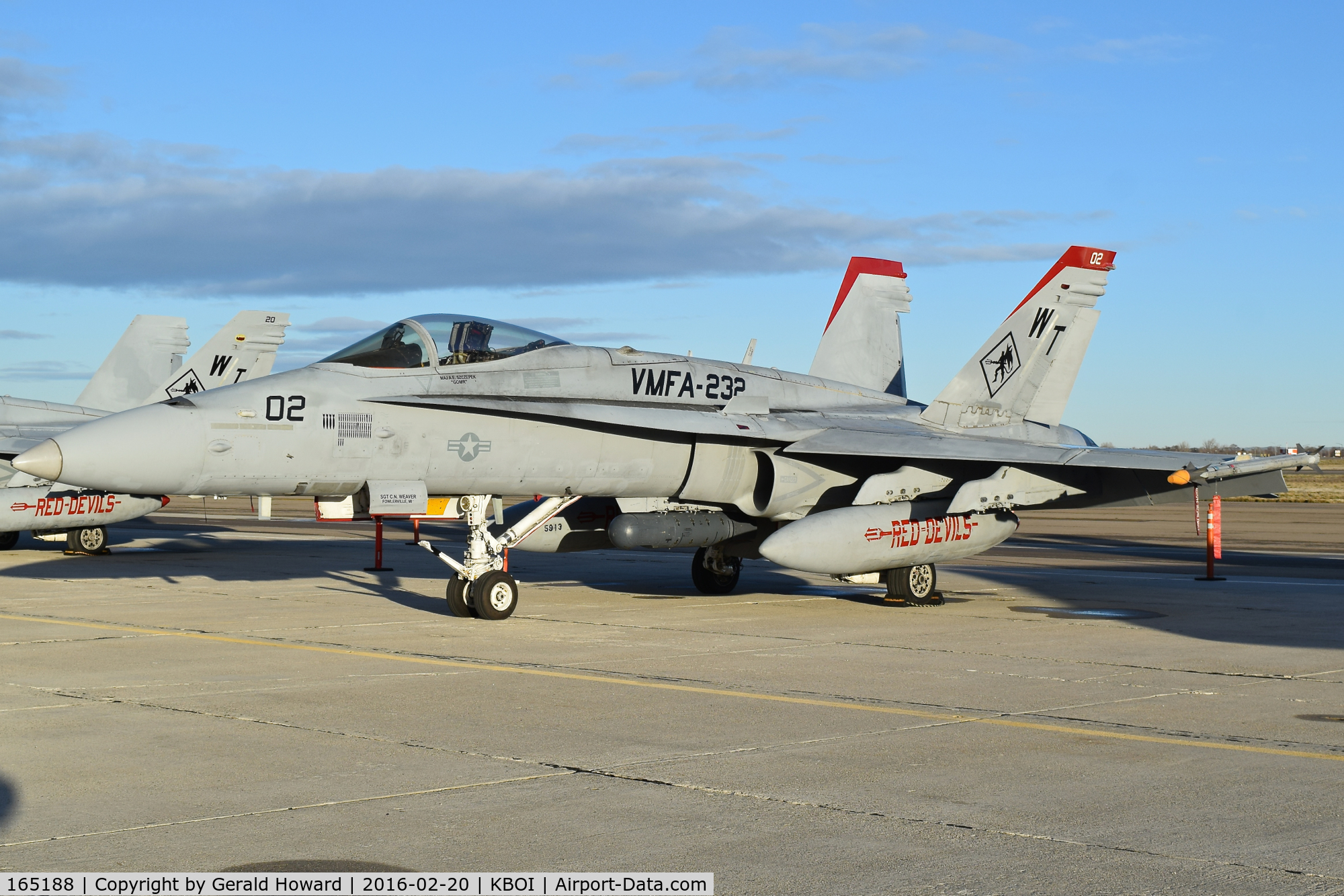 165188, McDonnell Douglas F/A-18C Hornet C/N 1323/C413, VMFA-232  “Red Devils”, MAG-11, 3rd MAW, NAS Miramar, CA.