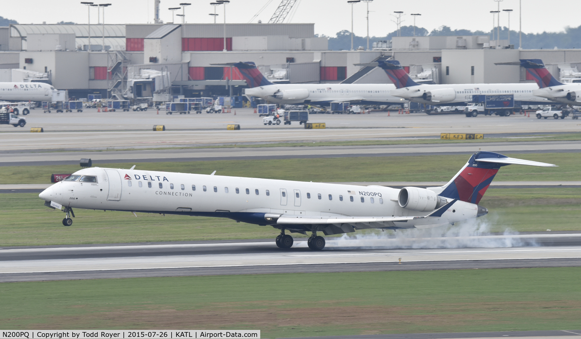 N200PQ, 2008 Bombardier CRJ-900ER (CL-600-2D24) C/N 15200, Arriving at Atlanta