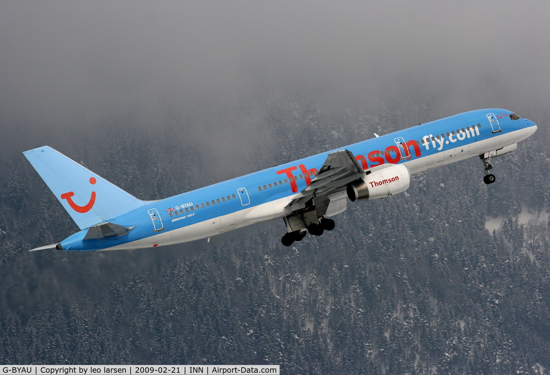 G-BYAU, 1994 Boeing 757-204 C/N 27220, Innsbruck 21.2.2009