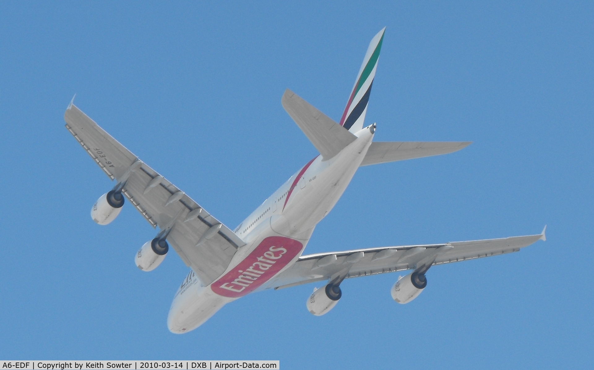 A6-EDF, 2006 Airbus A380-861 C/N 007, on climb out