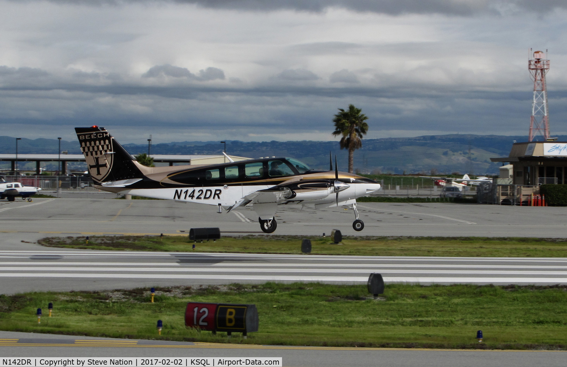 N142DR, 1985 Beech 58 Baron C/N TH-1458, HJ + L Air LLC (Sacramento, CA) operates this very sharp 1985 Beech 58 seen landing @ San Carlos Airport, CA