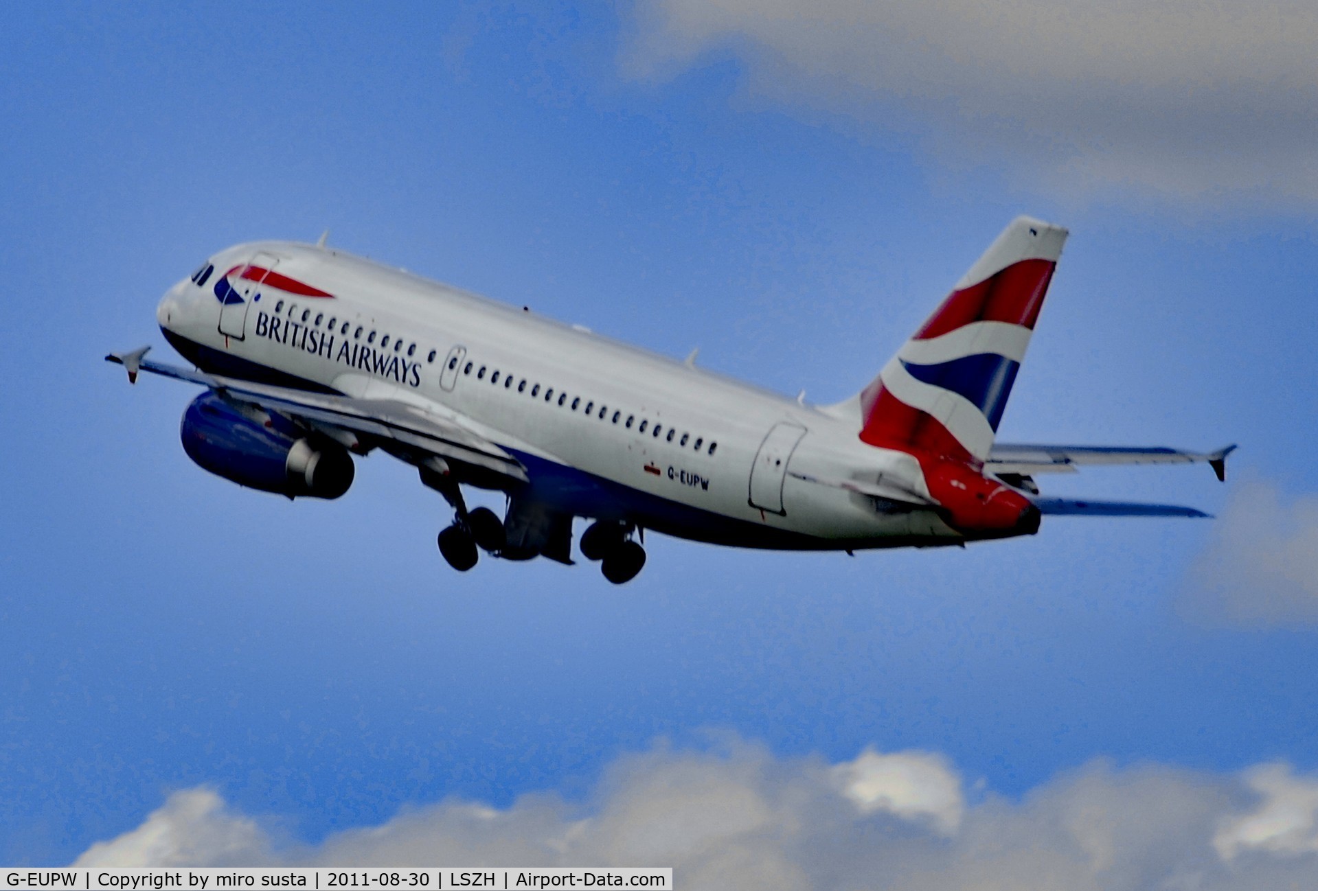 G-EUPW, 2001 Airbus A319-131 C/N 1440, British Airways Airbus A319-131 Airplane, Zurich-Kloten International Airport, Switzerland