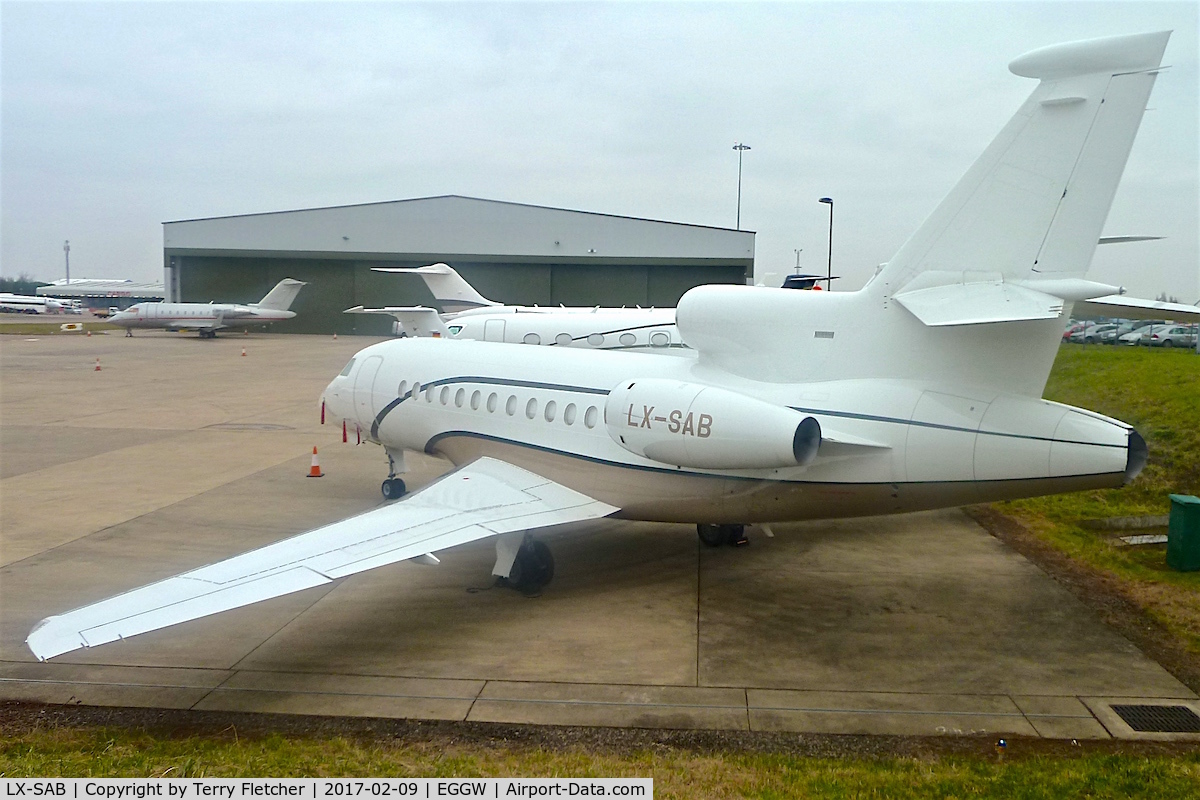 LX-SAB, 2008 Dassault Falcon 900DX C/N 619, At Luton