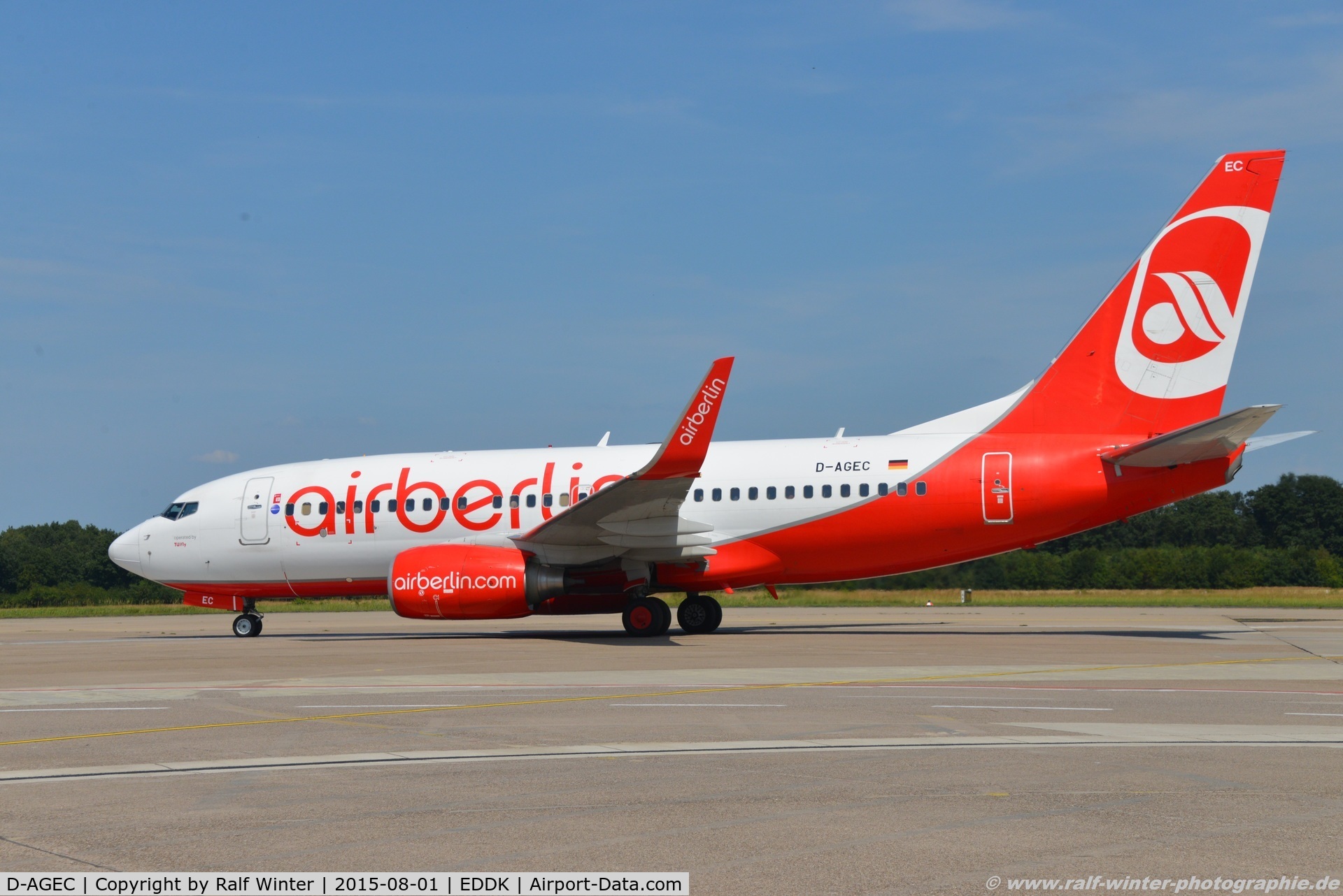 D-AGEC, 2009 Boeing 737-76J C/N 36118, Boeing 737-76J(W) - X3 HLX TUIfly operated for Air Berlin AB livery - 36118 - D-AGEC - 01.08.2015 - CGN