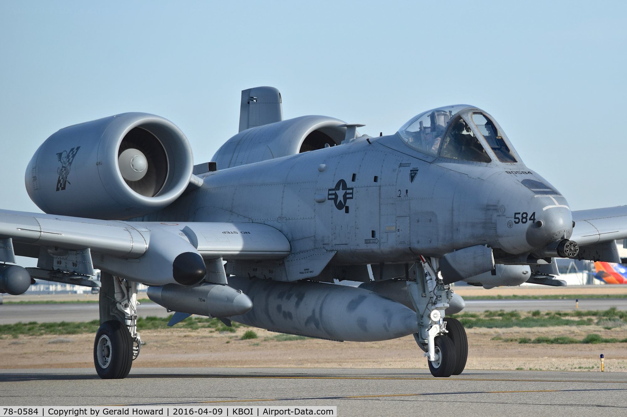78-0584, 1978 Fairchild Republic A-10C Thunderbolt II C/N A10-0204, On Taxiway Bravo. Deploying for 6 months to Middle East. 190th Fighter Sq., 124th Fighter Wing, Idaho ANG.