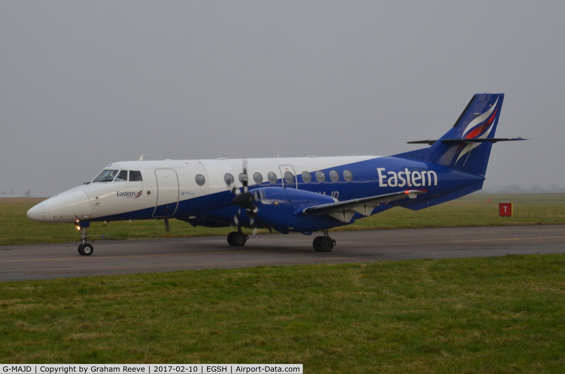 G-MAJD, 1992 British Aerospace Jetstream 41 C/N 41006, About to depart from Norwich.