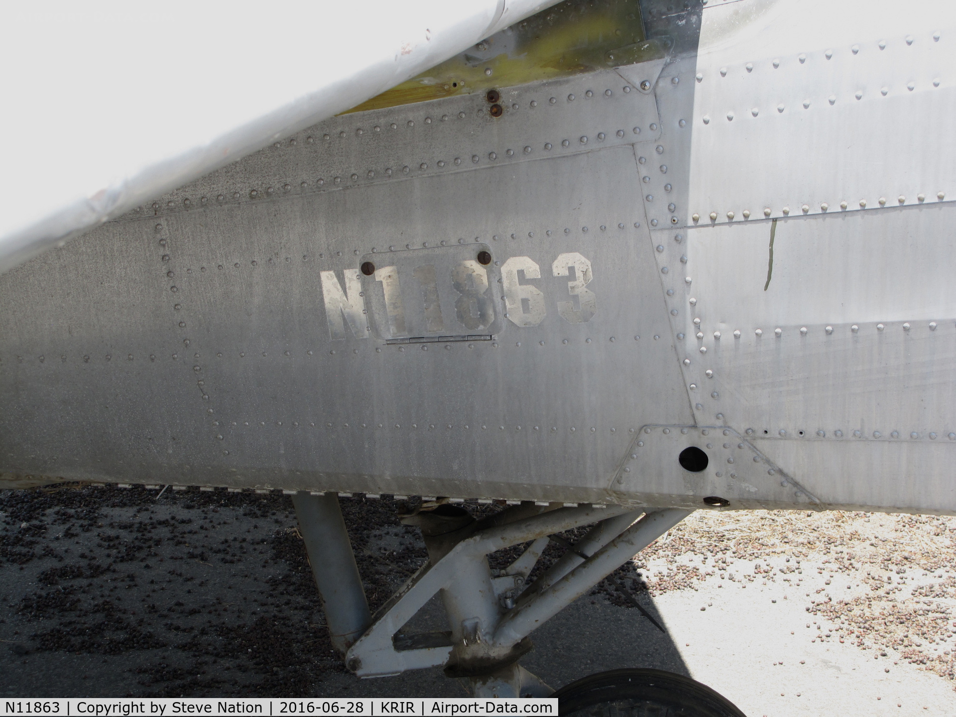 N11863, 1951 Beech C-45G Expeditor C/N AF-420, Close-up of registration under tail plane of C-45G N11863 @ Flabob Airport, Riverside, CA
