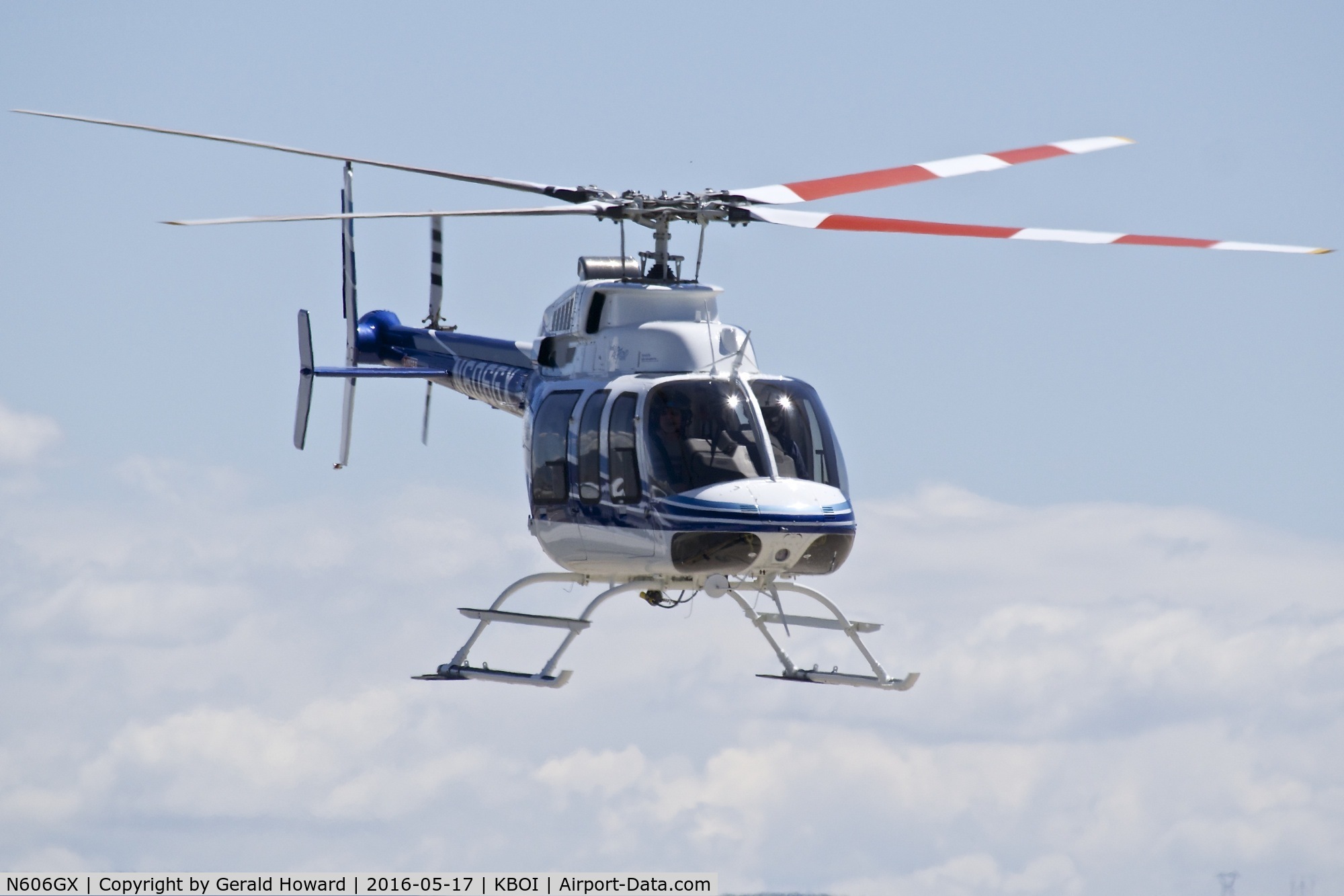 N606GX, 2015 Bell 407GTX C/N 54582, Departing BOI.