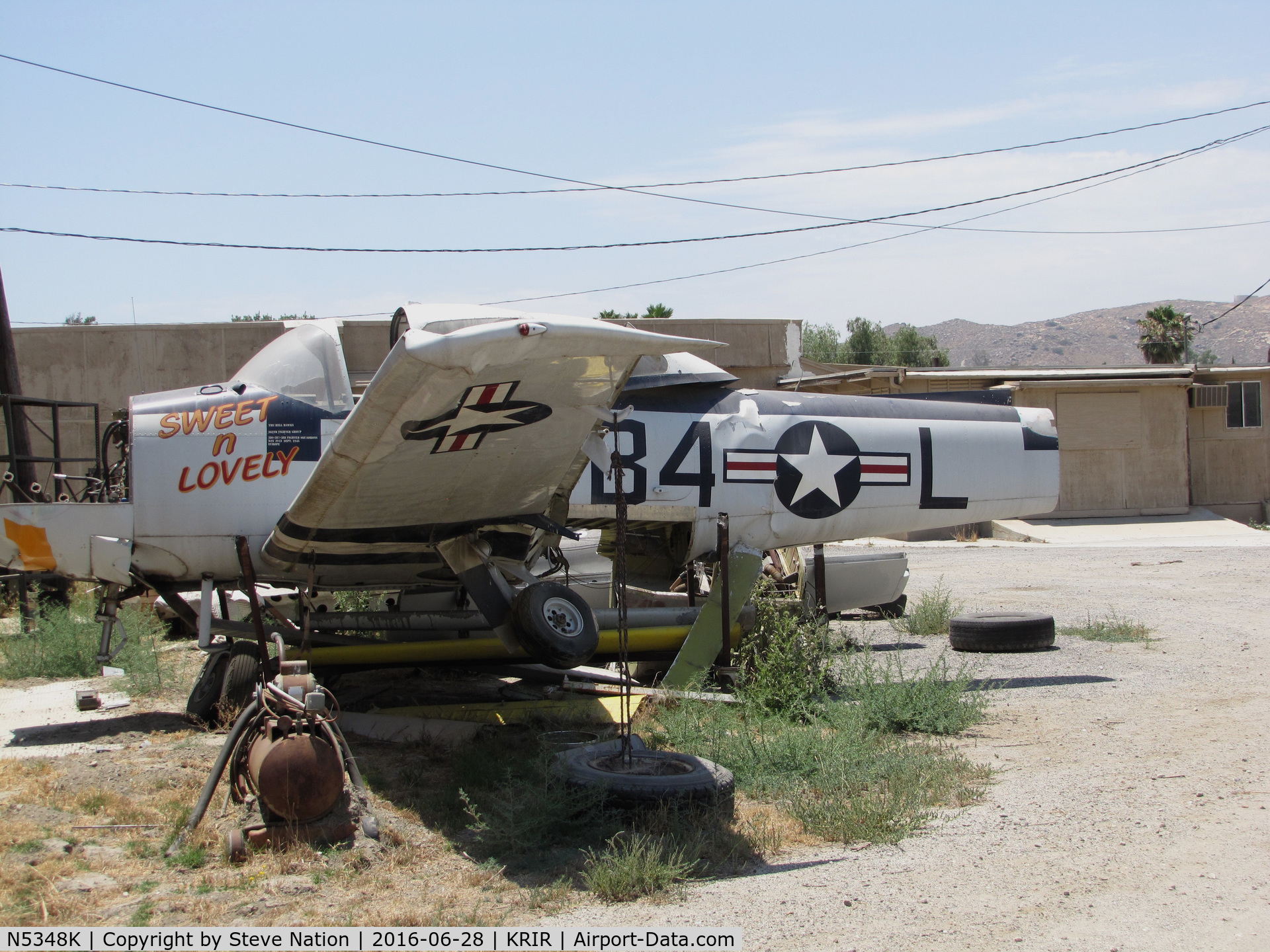 N5348K, 1952 Ryan Navion B C/N NAV-4-2248B, Remains of 1952 Ryan Navion B painted in USAF colors as 