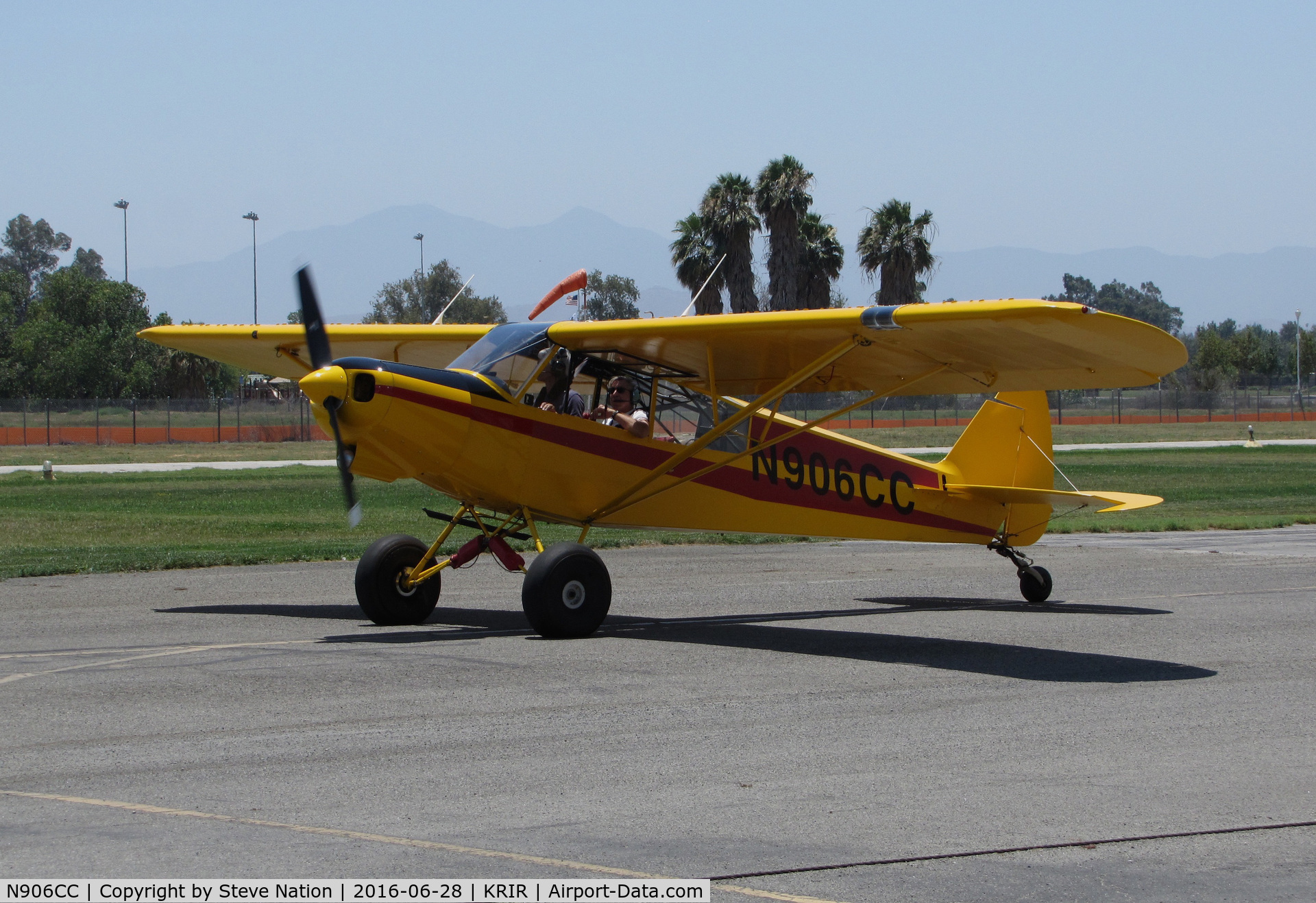N906CC, 2001 Piper/cub Crafters PA-18-150 C/N 9924CC, 2001 Piper Cub Crafters PA-18-150 taxiing for take-off @ Flabob Airport, Riverside, CA