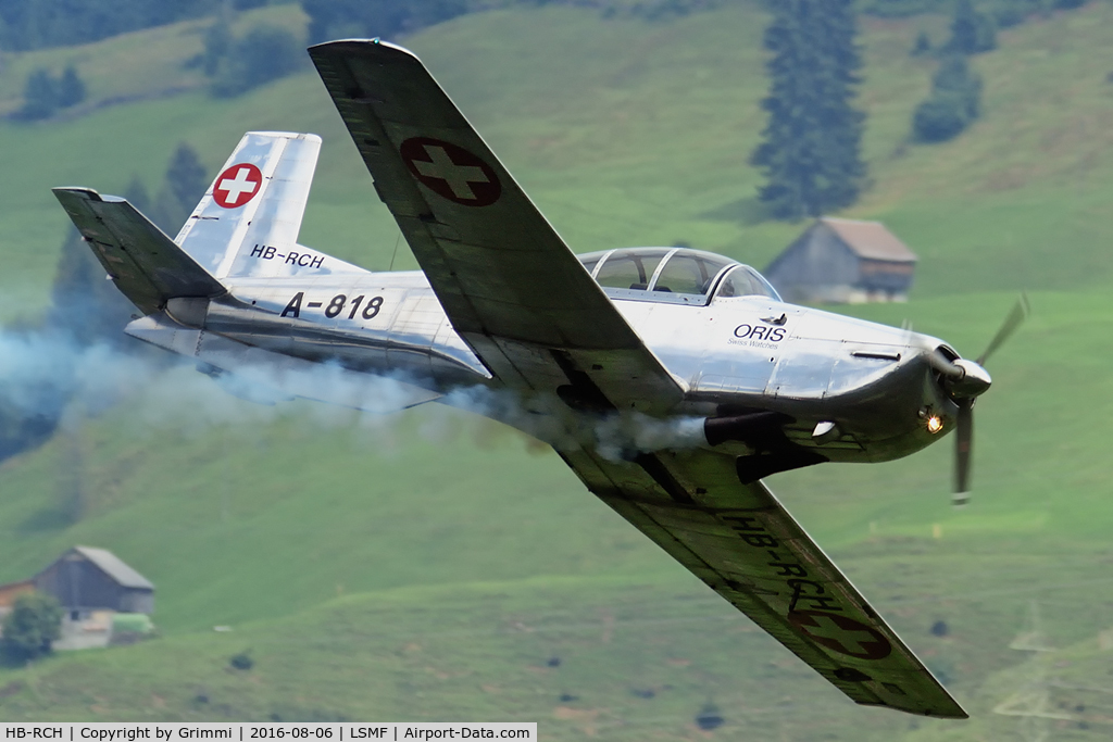 HB-RCH, 1955 Pilatus P3-05 C/N 456-5, One P3 Flyers after the other saying hello to the photographers on the mountain - Zigermeet 2016