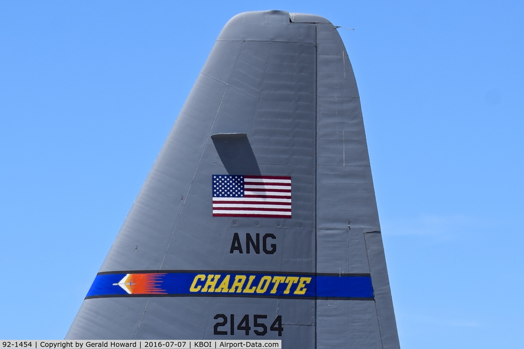 92-1454, 1992 Lockheed C-130H Hercules C/N 382-5333, 145th Airlift Wing, NC ANG
