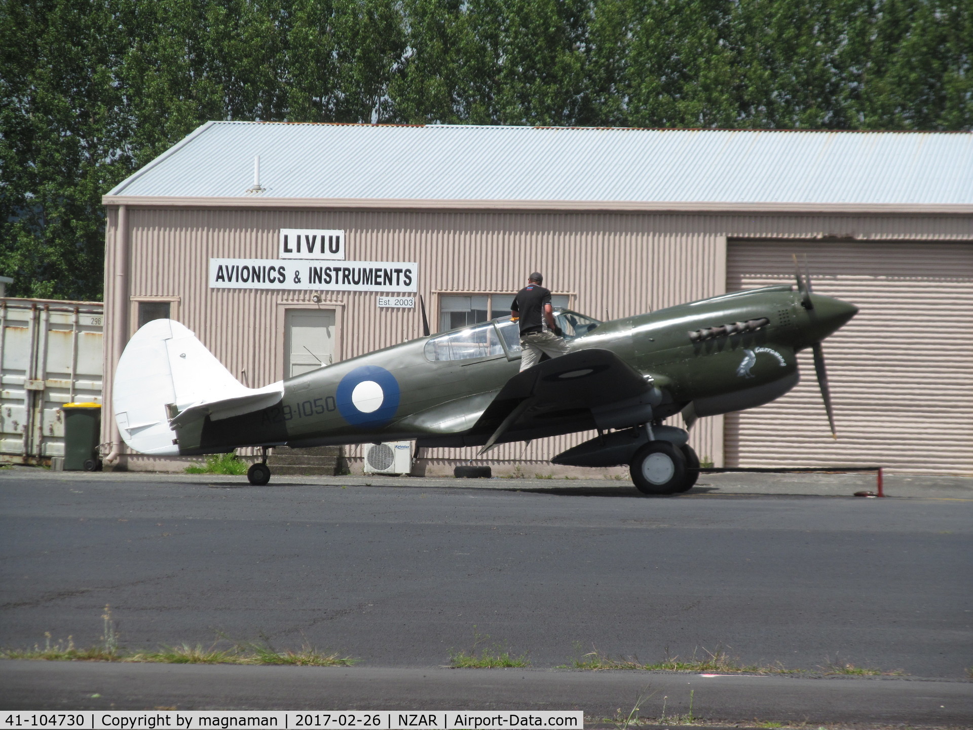 41-104730, 1943 Curtiss P-40N Warhawk C/N 28492, wearing aussie serial too