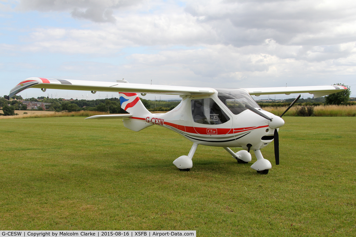 G-CESW, 2007 Flight Design CTSW C/N 8296, Flight Design CTSW, Fishburn Airfield UK, August 16th 2015.