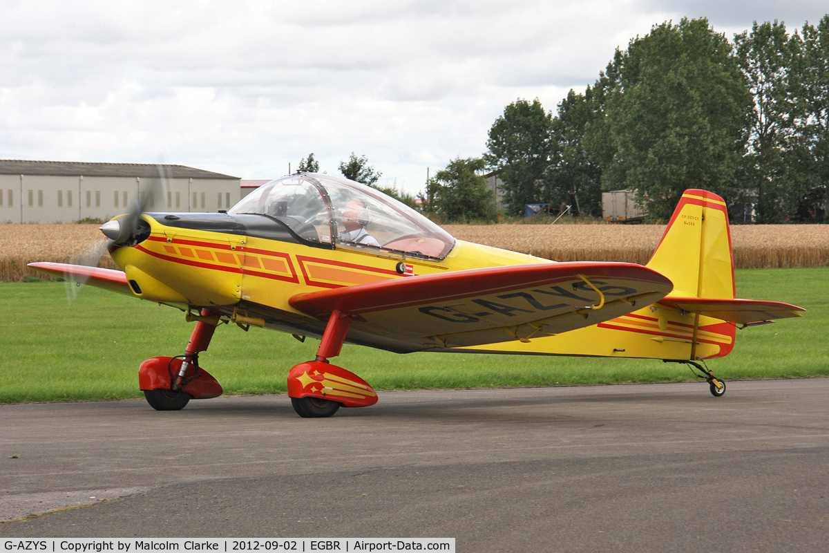 G-AZYS, 1961 Scintex CP-301C-1 Emeraude C/N 568, Scintex CP-301C-1 Emeraude, Wings & Wheels Day, Breighton Airfield, September 2nd 2012.