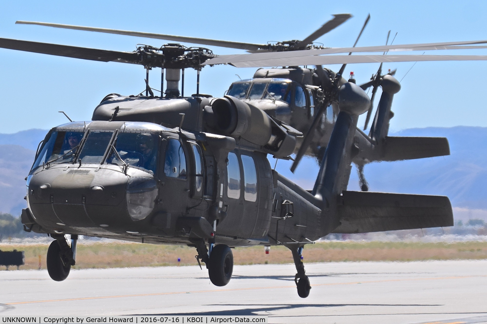 UNKNOWN, Helicopters Various C/N unknown, Two UH60Ls from the 1-183rd AVN BN, Idaho Army National Guard taxiing on Bravo.