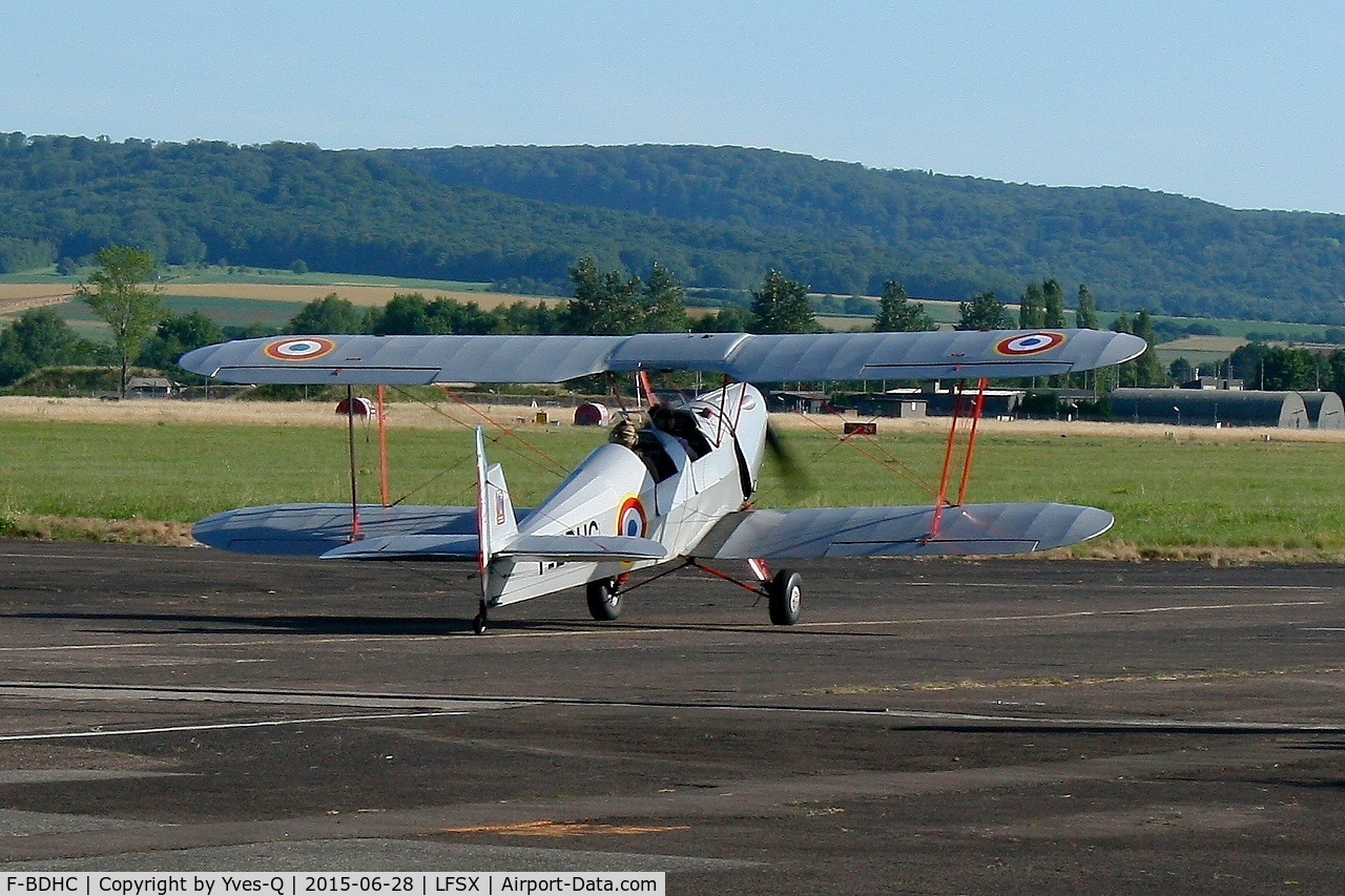 F-BDHC, Stampe-Vertongen SV-4A C/N 1125, Stampe SV-4A, Taxiing to holding point rwy 29, Luxeuil-St Sauveur Air Base 116 (LFSX) Open day 2015