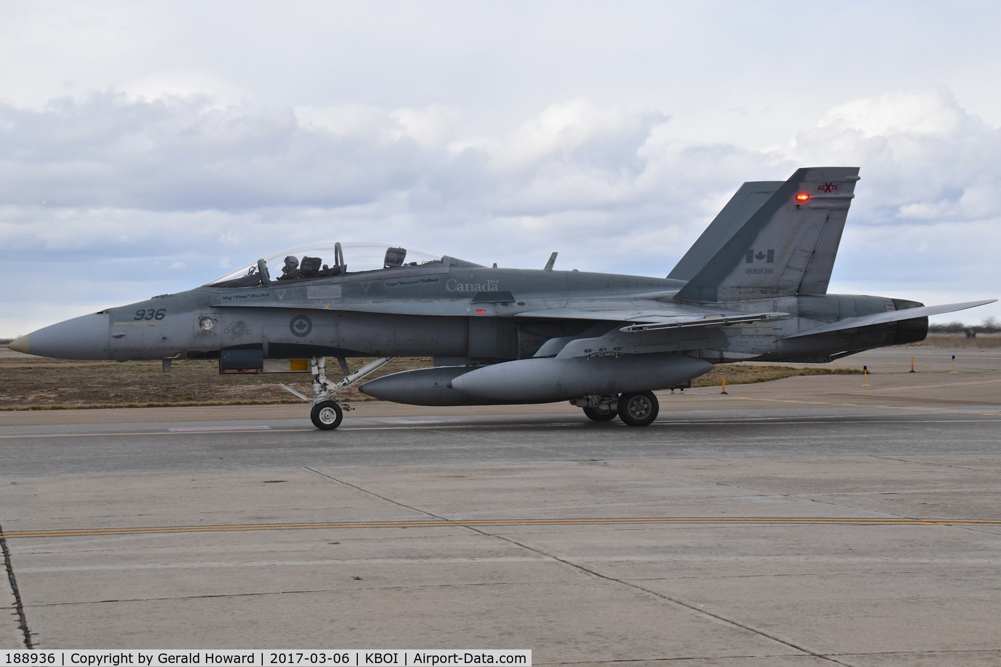 188936, 1988 McDonnell Douglas CF-188B Hornet C/N 0731, Aerospace Engineering Test Establishment, 4 Wing Cold Lake, Alberta, Canada. Arrived just as the snow started to fly.