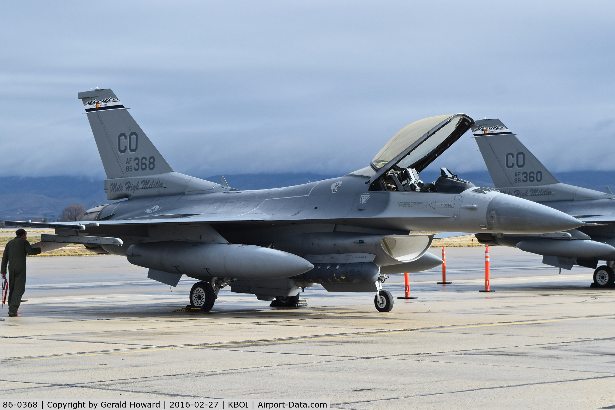 86-0368, 1986 General Dynamics F-16C Fighting Falcon C/N 5C-474, 120th Fighter Sq., “Mile High Militia”, 140th Wing, Colorado ANG.