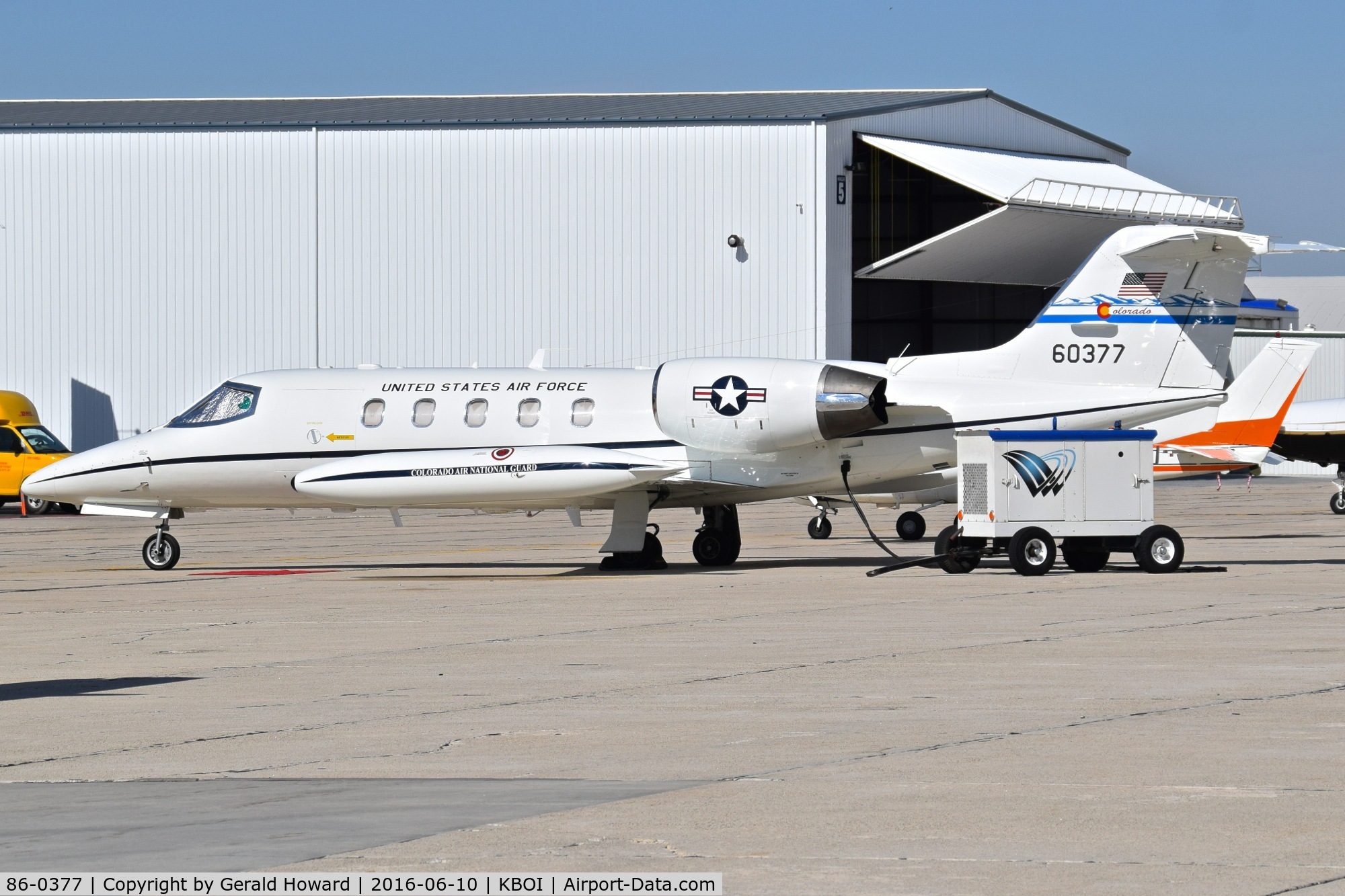 86-0377, 1985 Gates Learjet C-21A C/N 35A-629, Parked on the south GA ramp.  Colorado ANG.
