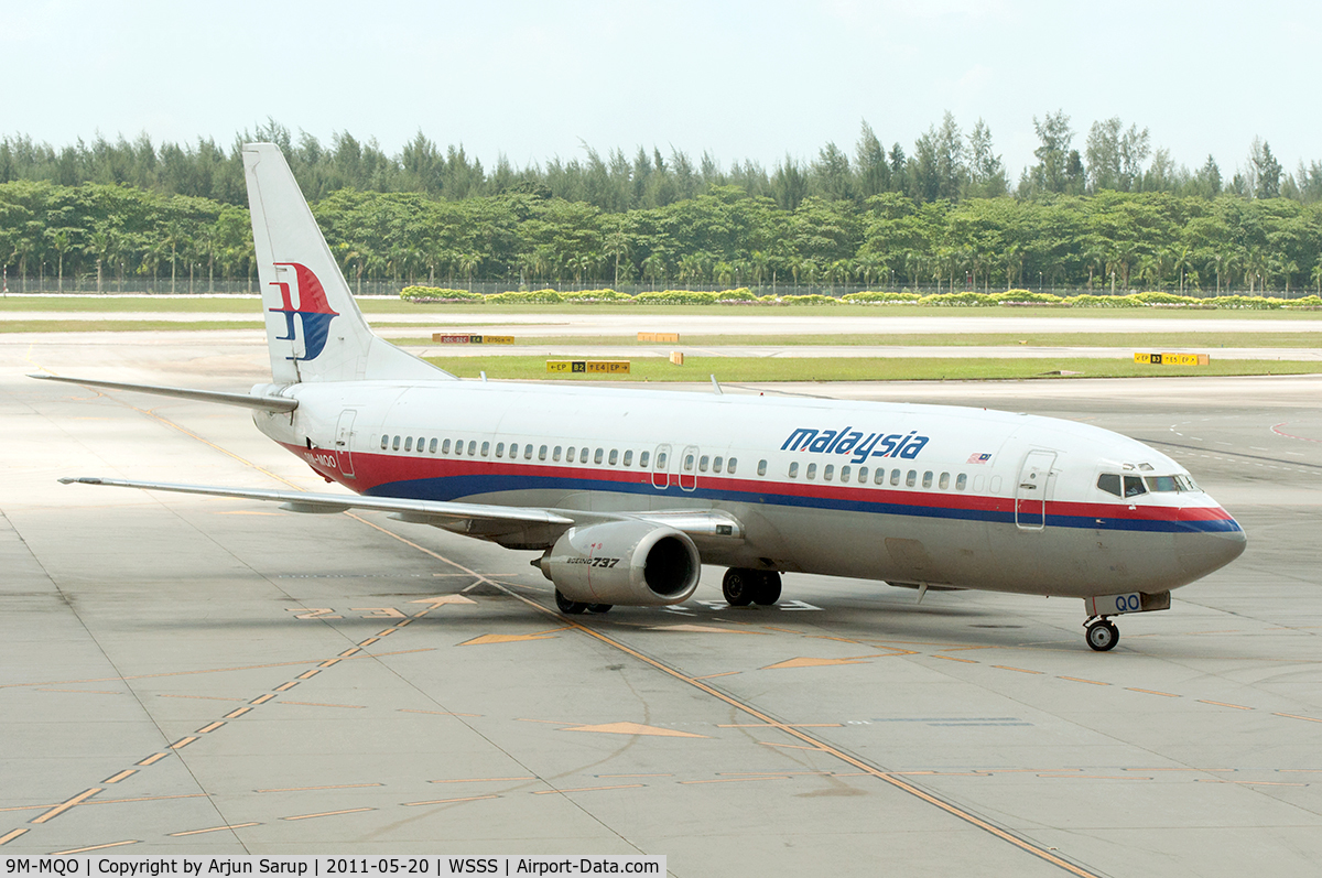 9M-MQO, 1997 Boeing 737-4H6 C/N 27674, Taxiing in at Changi.