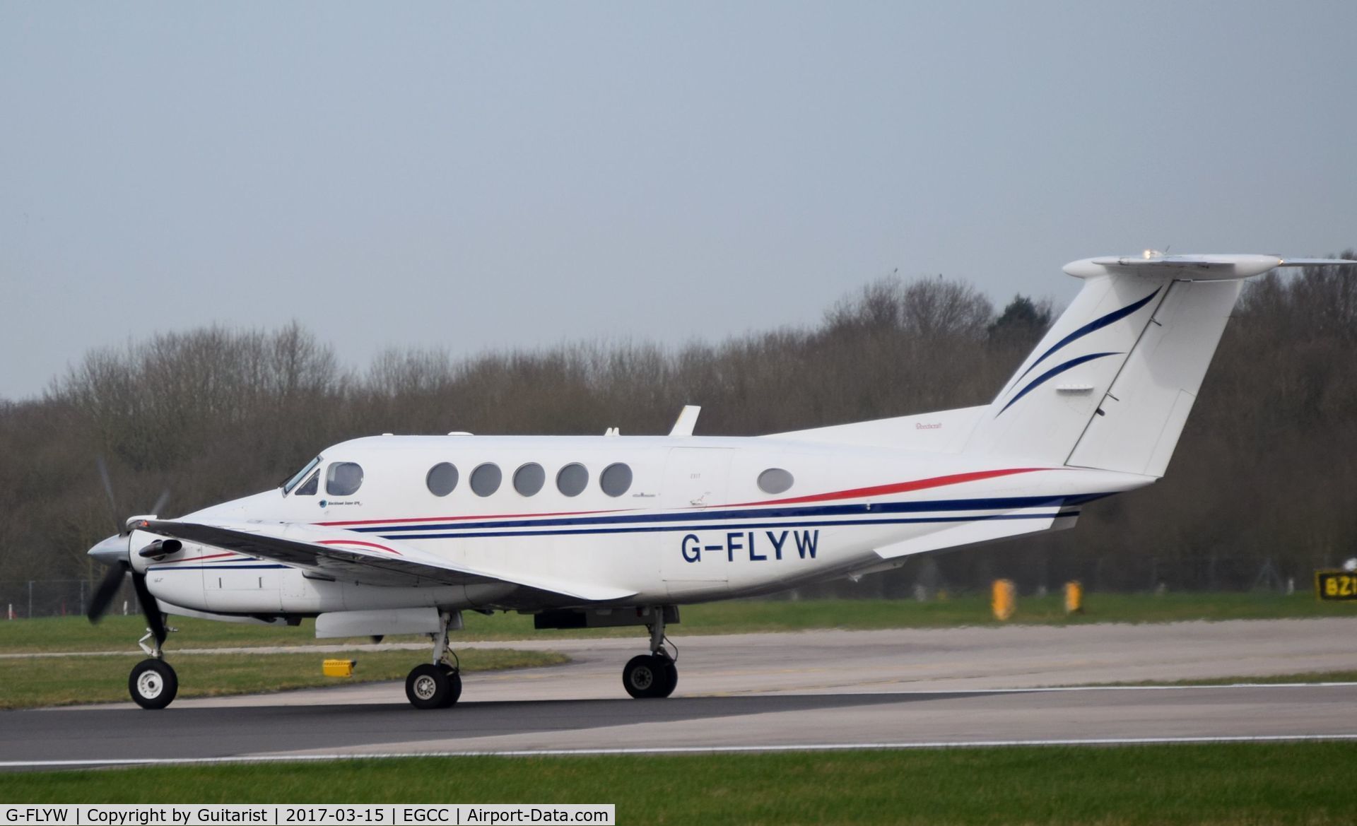 G-FLYW, 1977 Beech 200 Super King Air C/N BB-209, At Manchester