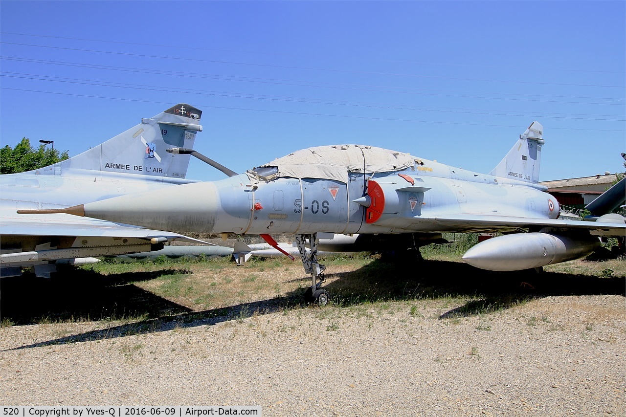 520, Dassault Mirage 2000B C/N 247, Dassault Mirage 2000 B, preserved at Les Amis de la 5ème Escadre Museum, Orange