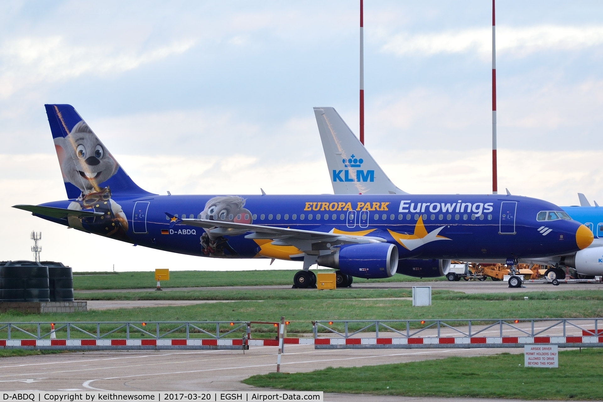 D-ABDQ, 2007 Airbus A320-214 C/N 3121, To Eurowings 'Europa Park' logo jet.