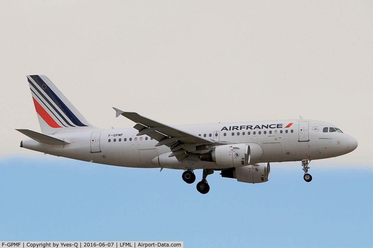 F-GPMF, 1996 Airbus A319-113 C/N 637, Airbus A319-113, On final Rwy 31R, Marseille-Provence Airport (LFML-MRS)