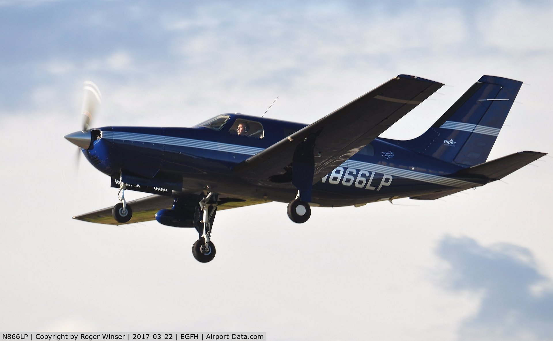 N866LP, 1997 Piper PA-46-350P Malibu Mirage C/N 4636130, Resident Malibu Mirage departing Runway 22.