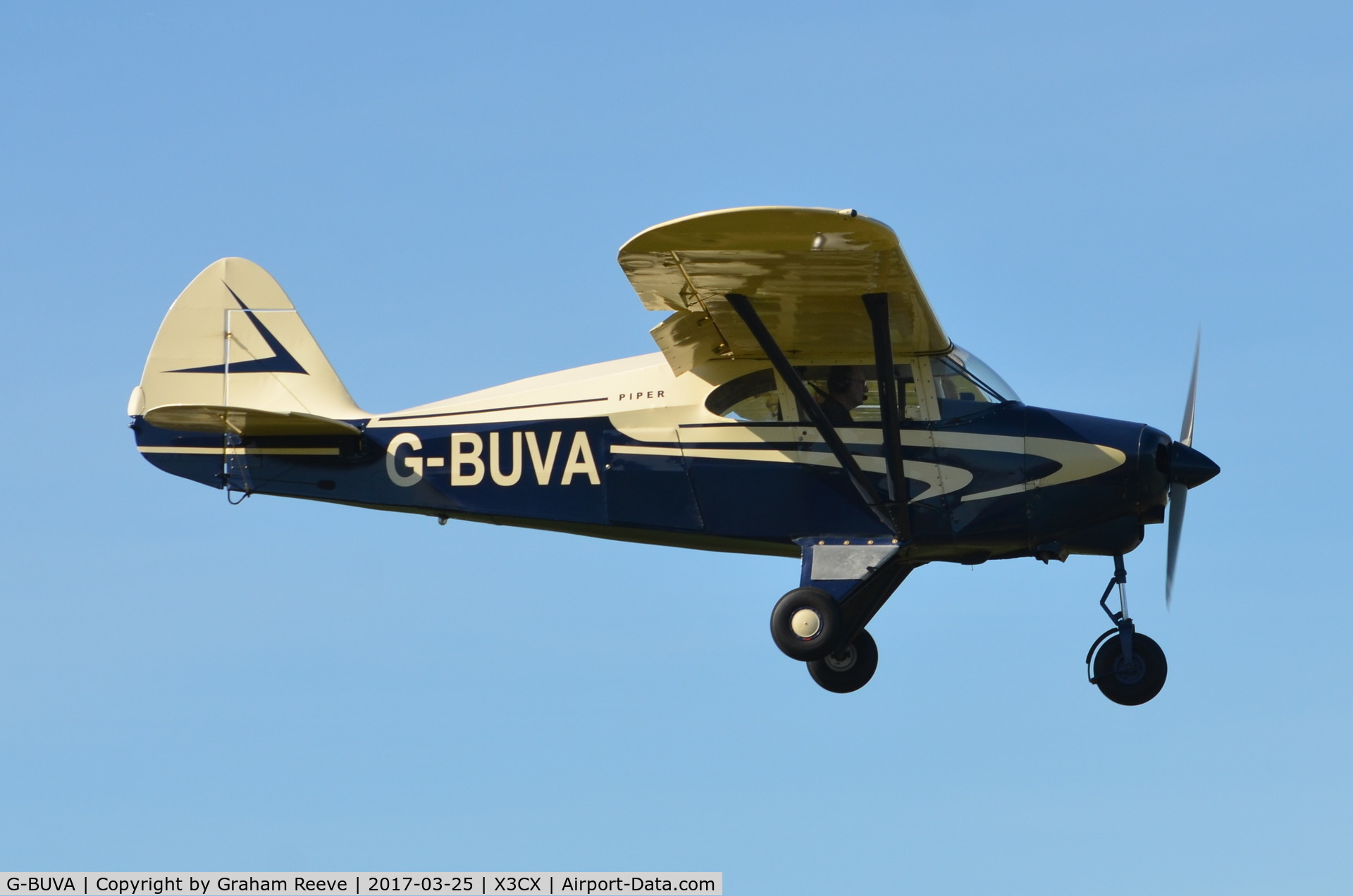 G-BUVA, 1959 Piper PA-22-135 Tri-Pacer C/N 22-1301, Landing at Northrepps.