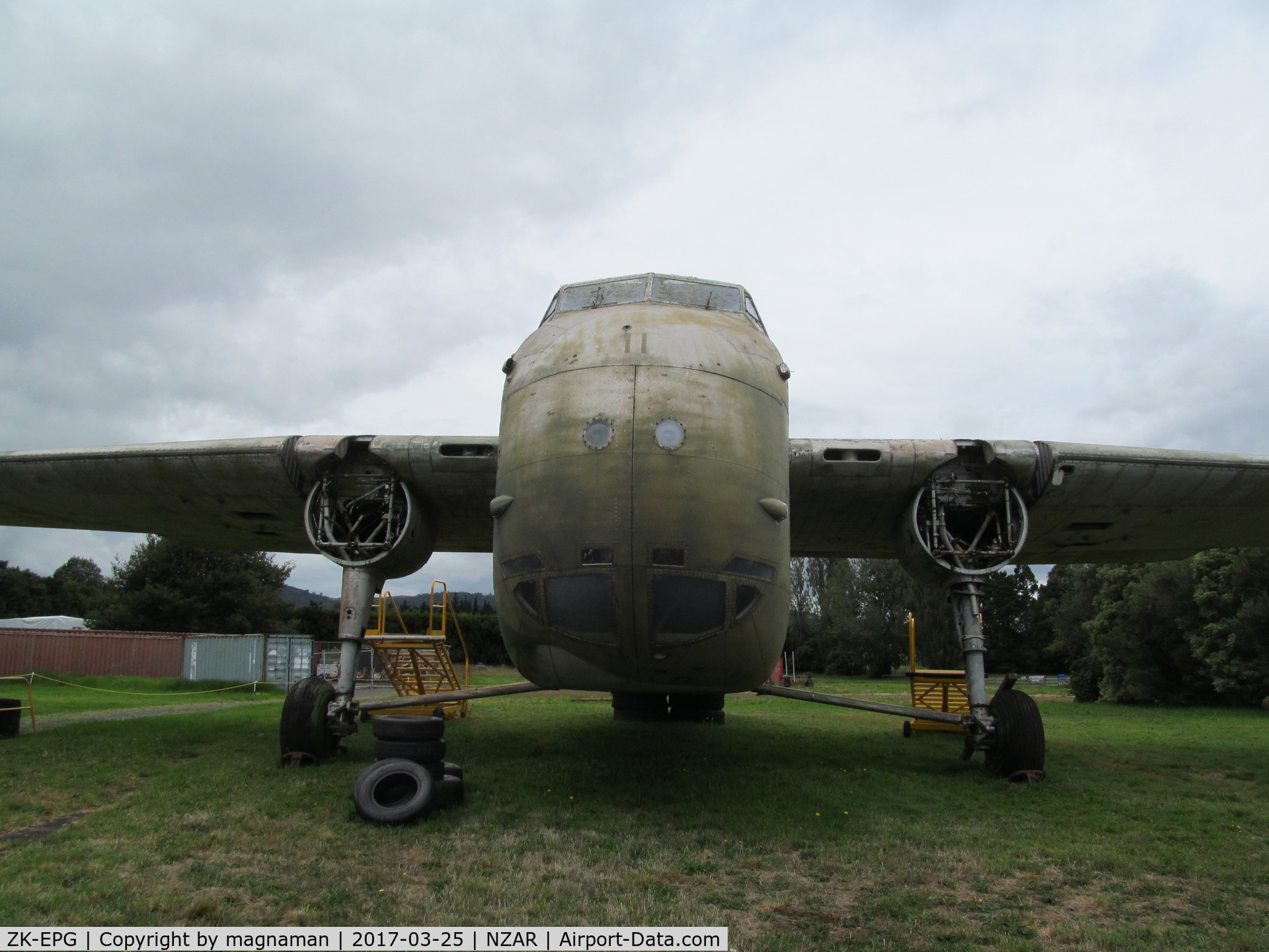 ZK-EPG, Bristol 170 Freighter Mk.31M C/N 13135, in process of dismantling for export to UK