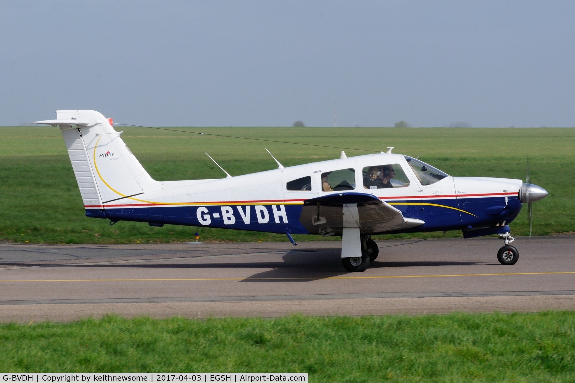 G-BVDH, 1979 Piper PA-28RT-201 Arrow IV C/N 28R-7918030, Leaving Norwich.