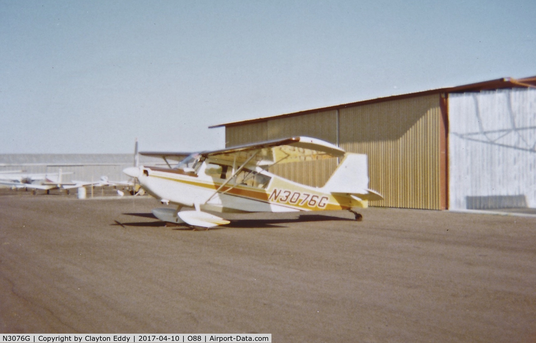 N3076G, 1968 Champion 7ECA Citabria C/N 509, Old Rio Vista Airport California 1974.