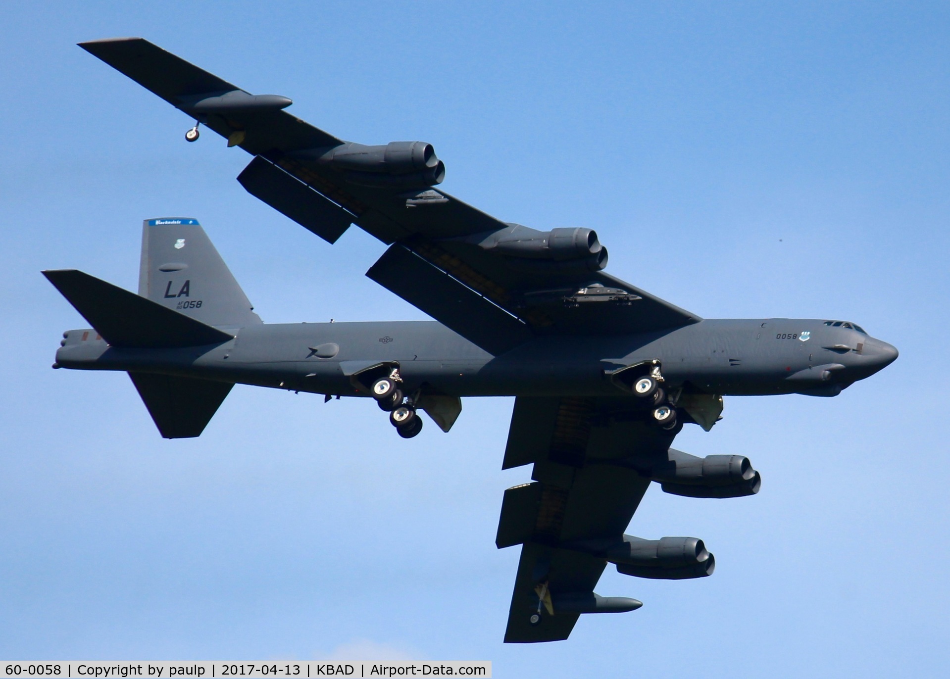 60-0058, 1960 Boeing B-52H-160-BW Stratofortress C/N 464423, At Barksdale Air Force Base.