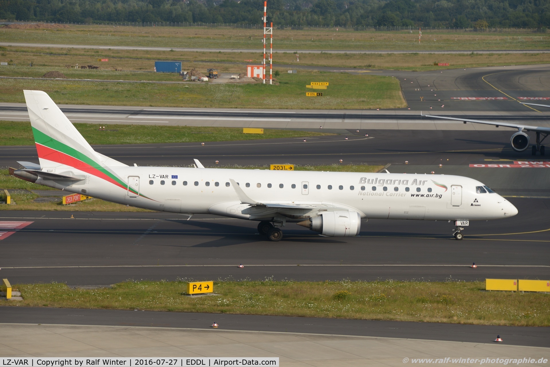 LZ-VAR, 2012 Embraer 190AR (ERJ-190-100IGW) C/N 19000496, Embraer ERJ-190AR 190-100IGW - FB LZB Bulgaria Air - 19000496 - LZ-VAR - 27.07.2016 - DUS