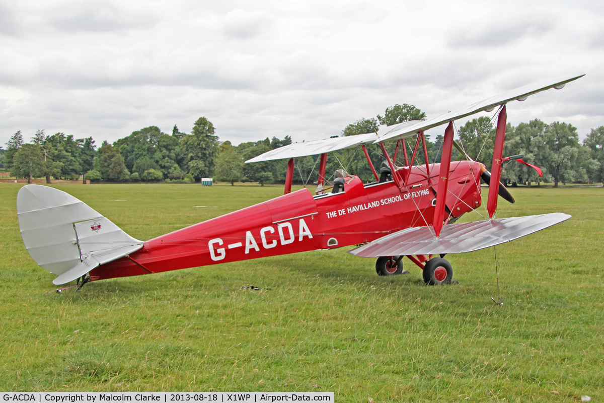 G-ACDA, 1934 De Havilland DH-82A Tiger Moth II C/N 3175, De Havilland DH-82A Tiger Moth II at The De Havilland Moth Club's 28th International Moth Rally at Woburn Abbey. August 18th 2013.