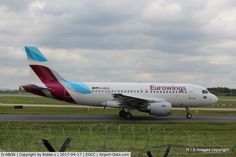 D-ABGN, 2008 Airbus A319-112 C/N 3661, D-ABGN Airbus A319 of Eurowings at Manchester Airport.