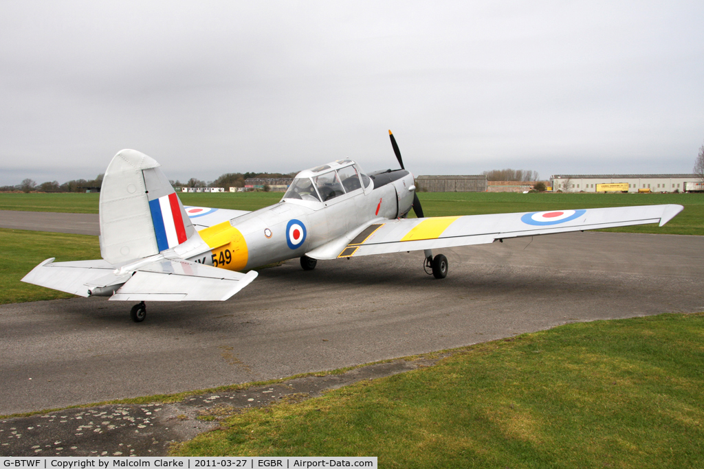 G-BTWF, 1951 De Havilland DHC-1 Chipmunk T.10 C/N C1/0564, De Havilland DHC-1 Chipmunk T.10 at Breighton Airfield's All Comers Spring Fly-In. March 27th 2011.