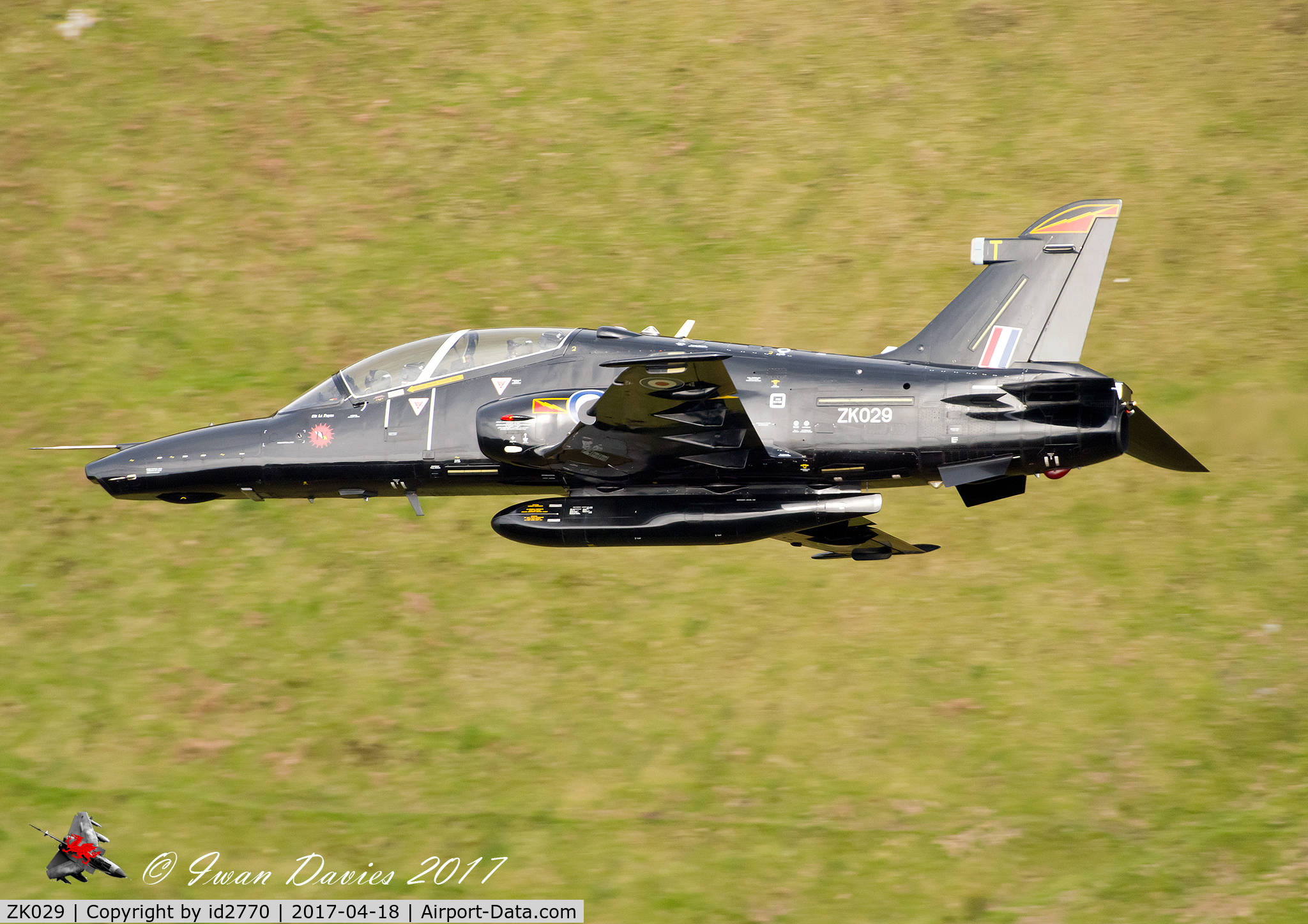 ZK029, 2009 British Aerospace Hawk T2 C/N RT020/1258, Take on Low Flying sortie Mid Wales