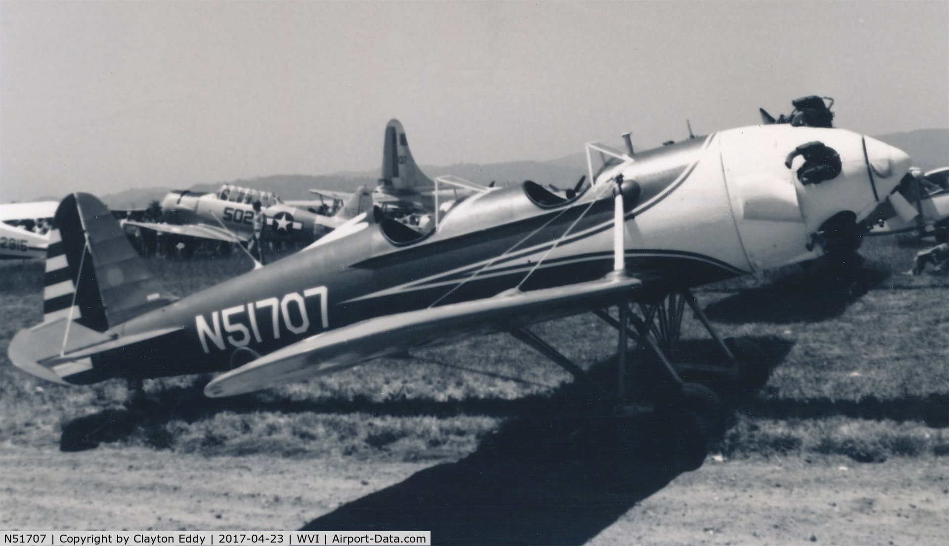 N51707, 1942 Ryan Aeronautical ST3KR C/N 1788, Watsonville Airport California. 1970.