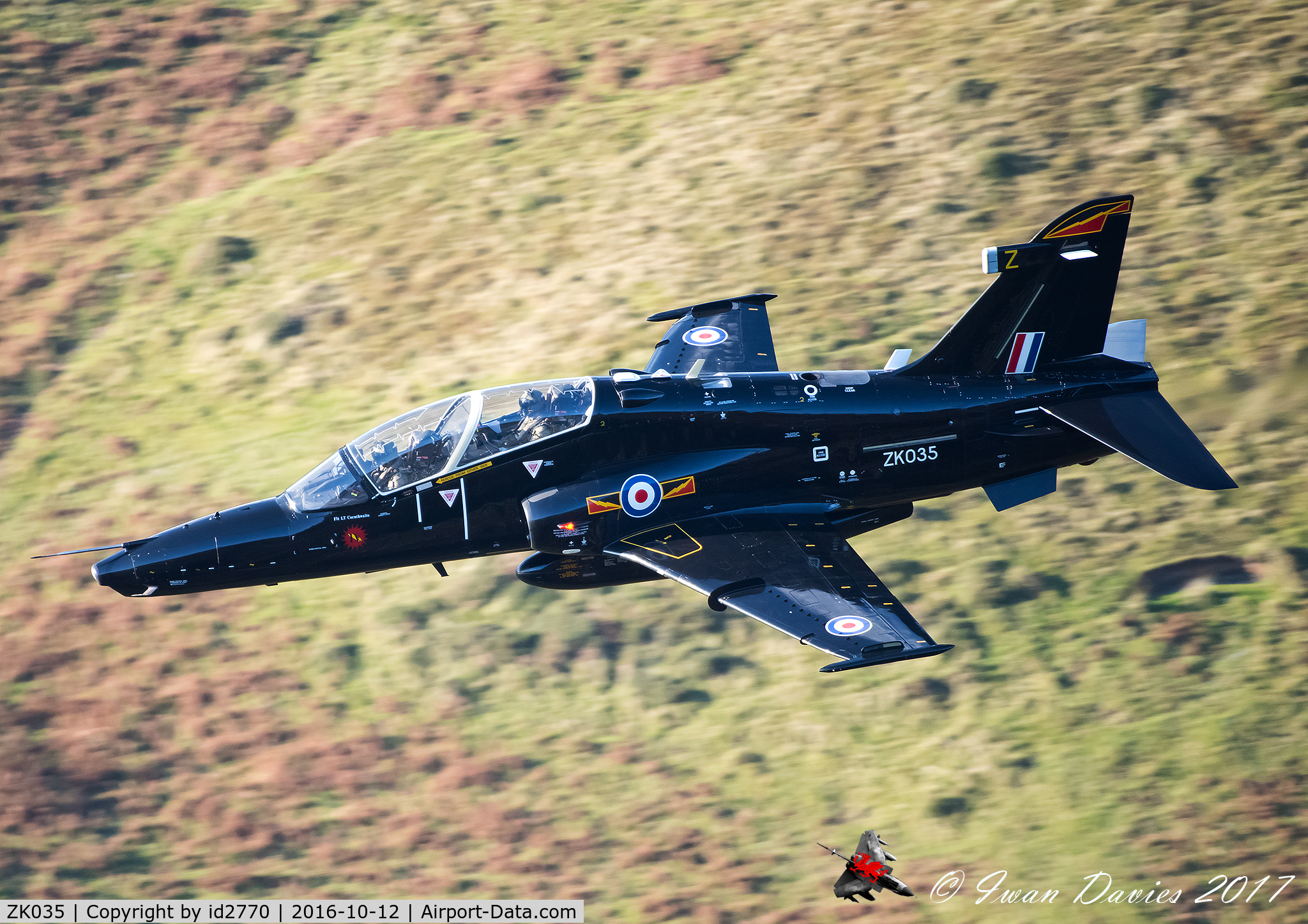 ZK035, 2010 British Aerospace Hawk T2 C/N RT026/1264, ZK035 dropping in to a Valley near Corris, North Wales.