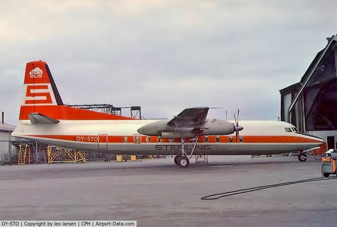 OY-STO, 1967 Fokker F-27-500 Friendship C/N 10341, Copenhagen South in front of old hangar from
ww 2.