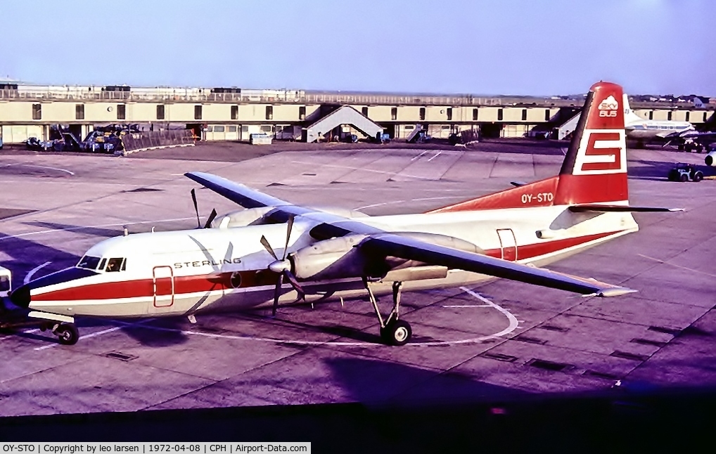 OY-STO, 1967 Fokker F-27-500 Friendship C/N 10341, Copenhagen 8.4.1972