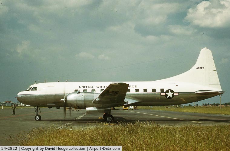 54-2822, 1954 Convair C-131D Samaritan C/N 232, taken in 1968 and believed with HQ 3rd AF